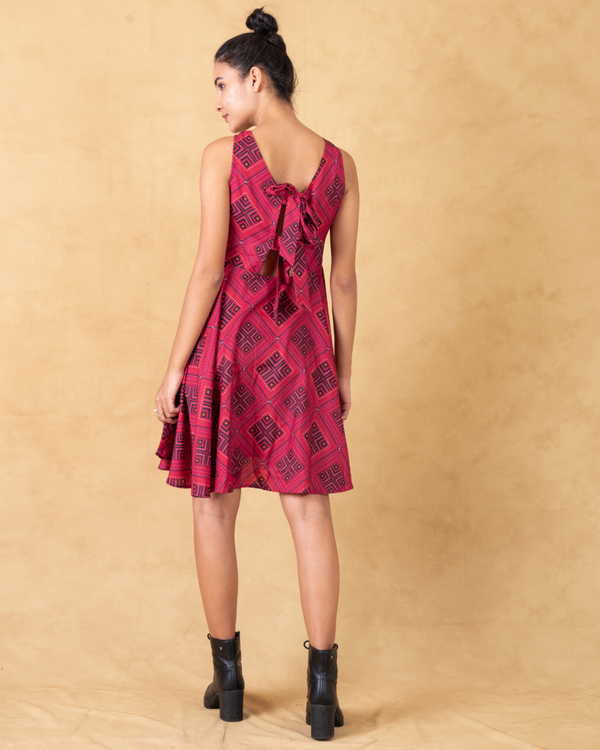 Pink fit-and-flare dress 1