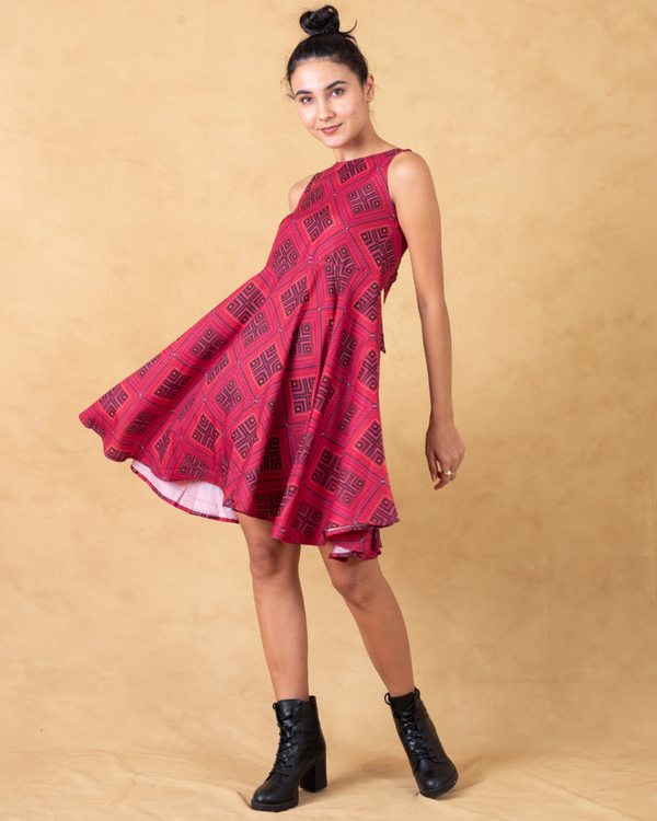Pink fit-and-flare dress 2