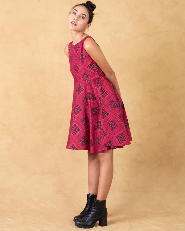 Pink fit-and-flare dress 3