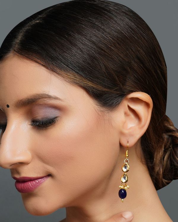 Blue drop hook earrings 1