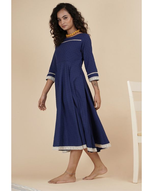 Royal blue border detailed dress 2