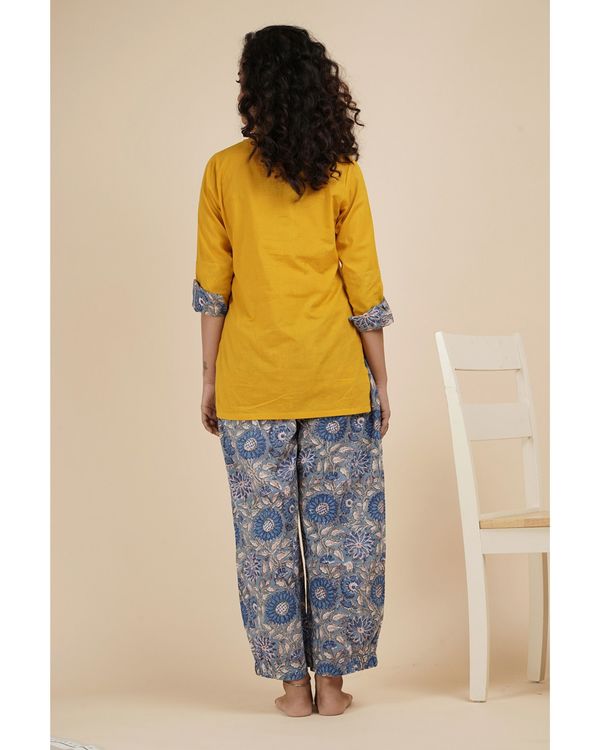 Amber yellow hand block printed co-ord set - set of two 1