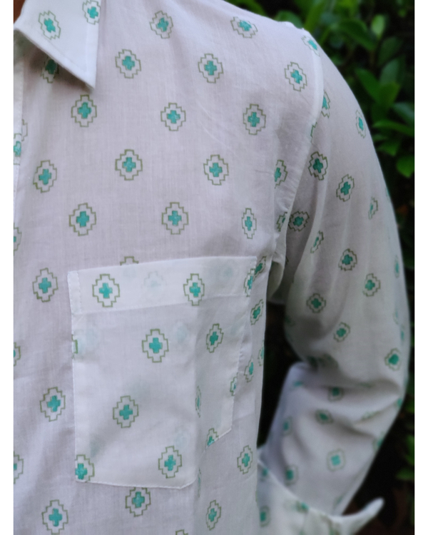 Geometric green full sleeve shirt 2