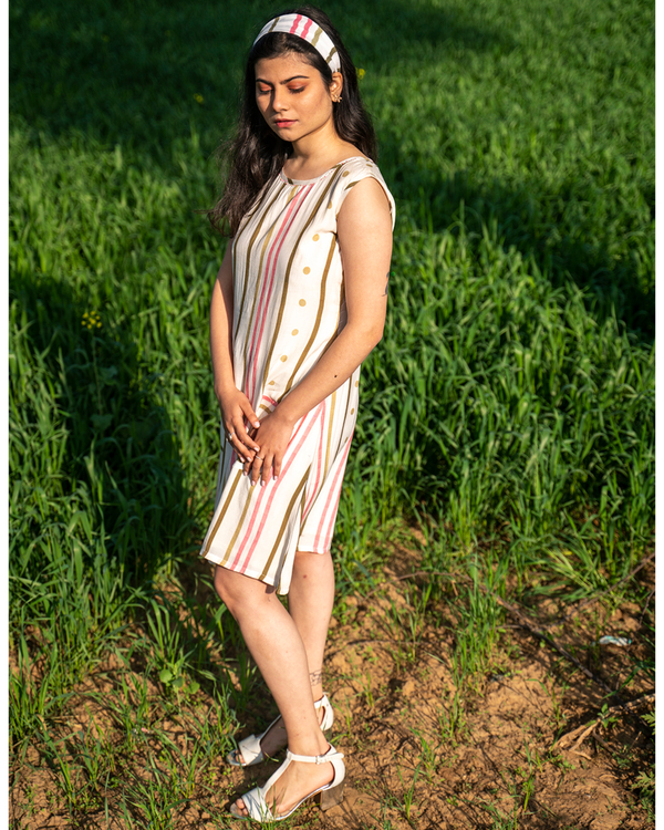 Ivory striped pocket dress 2