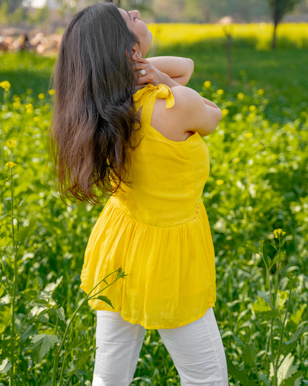 Yellow strappy top 1