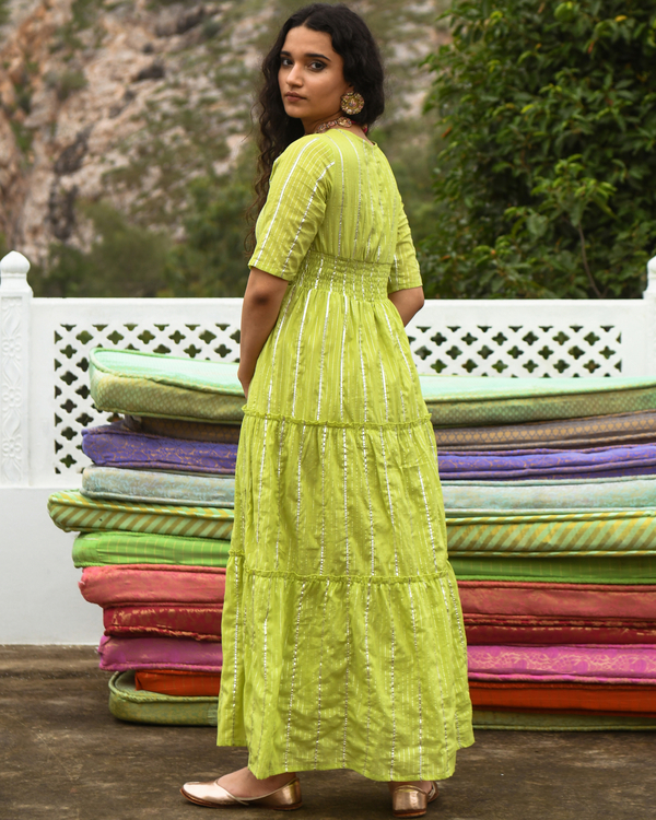 Grassy green tiered maxi dress 2
