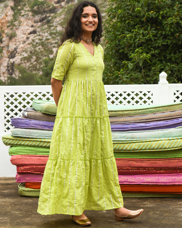 Grassy green tiered maxi dress 3