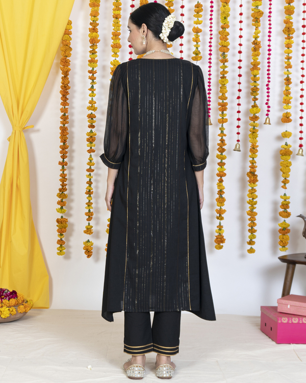 Black puff sleeve kurta 1
