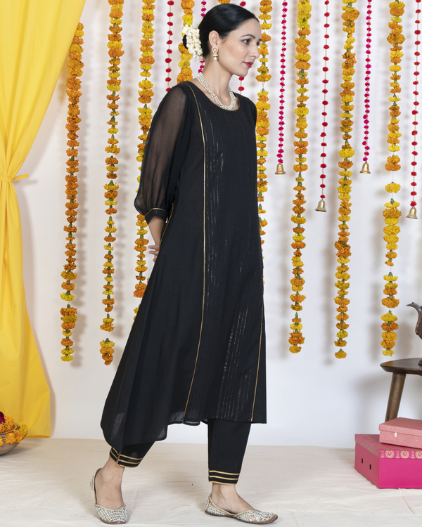Black puff sleeve kurta 2