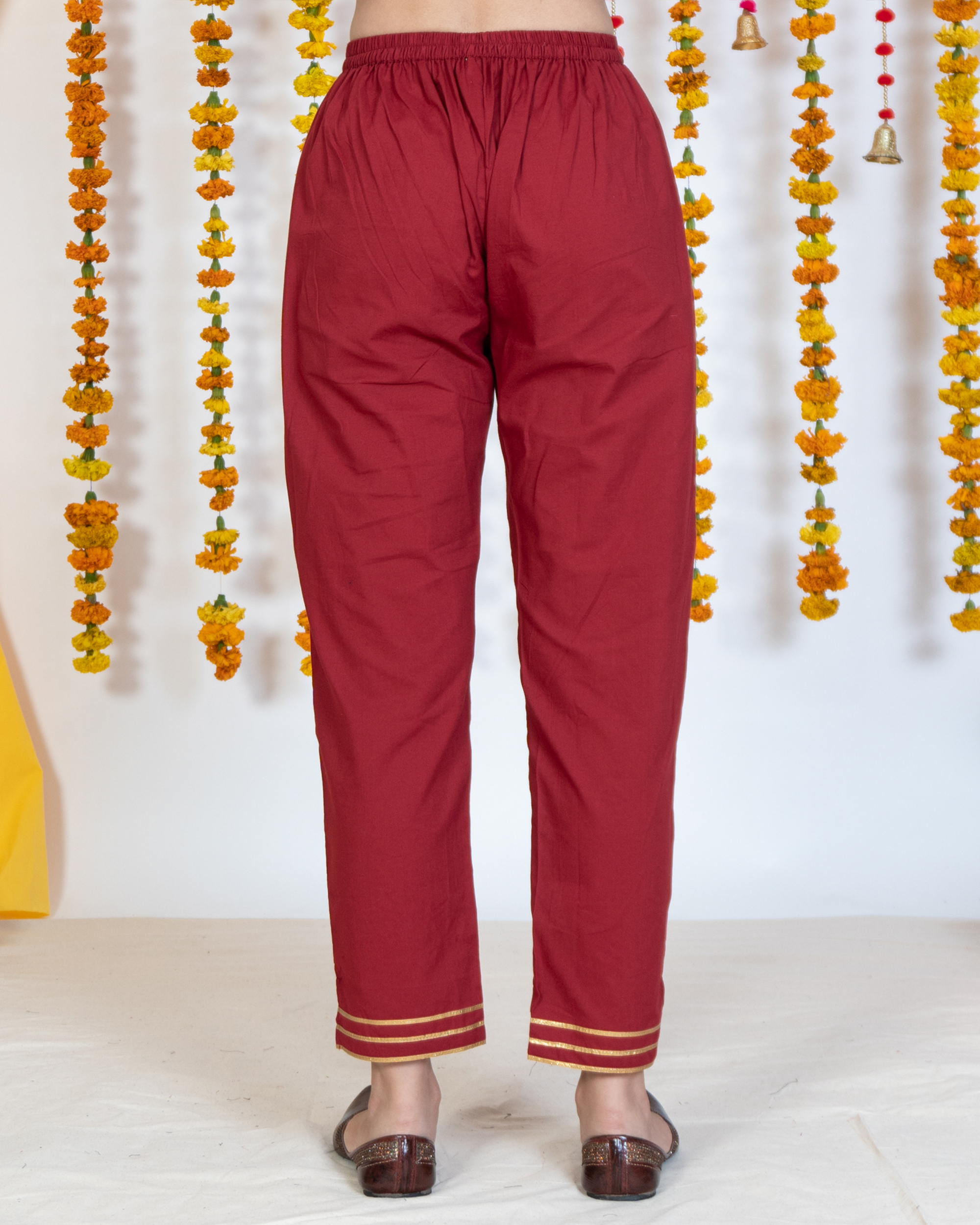 Buy Black and Maroon Combo of 2 Solid Women Regular Fit Trousers Cotton  Slub for Best Price, Reviews, Free Shipping