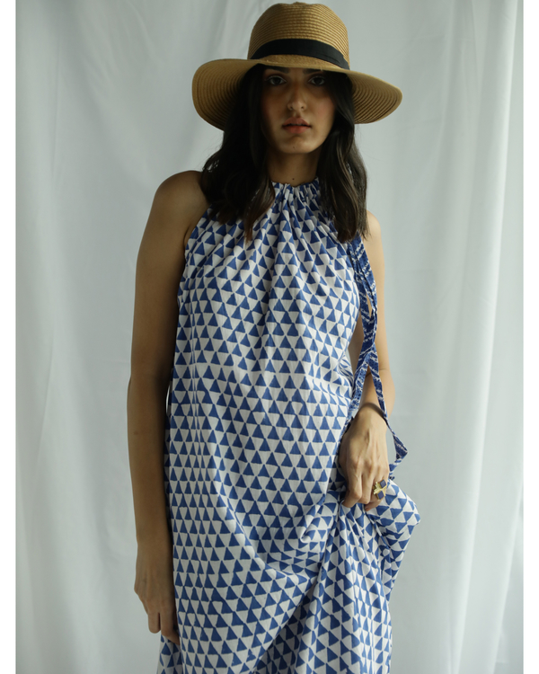 Printed blue maxi dress 2