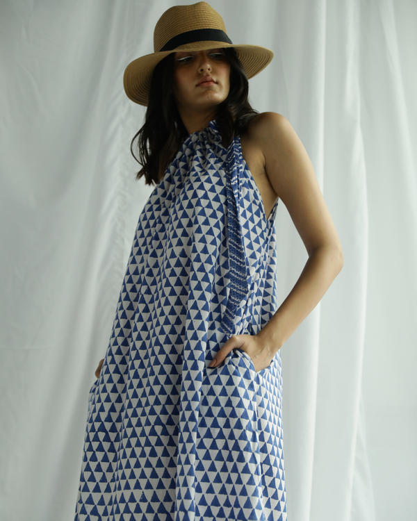 Printed blue maxi dress 4