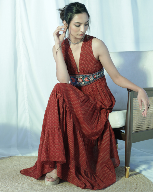 Red mulmul maxi dress 2