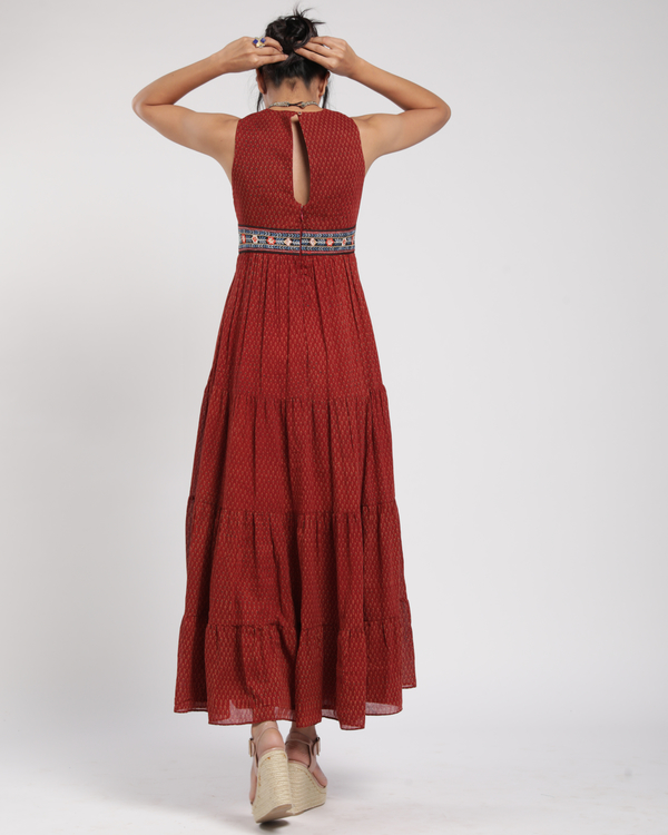 Red mulmul maxi dress 3