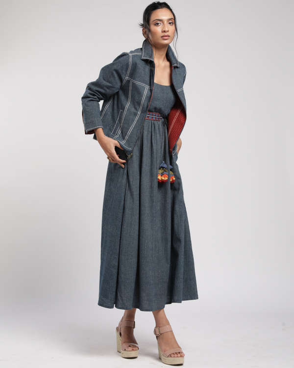 Red & indigo pinstripe reversible jacket 3