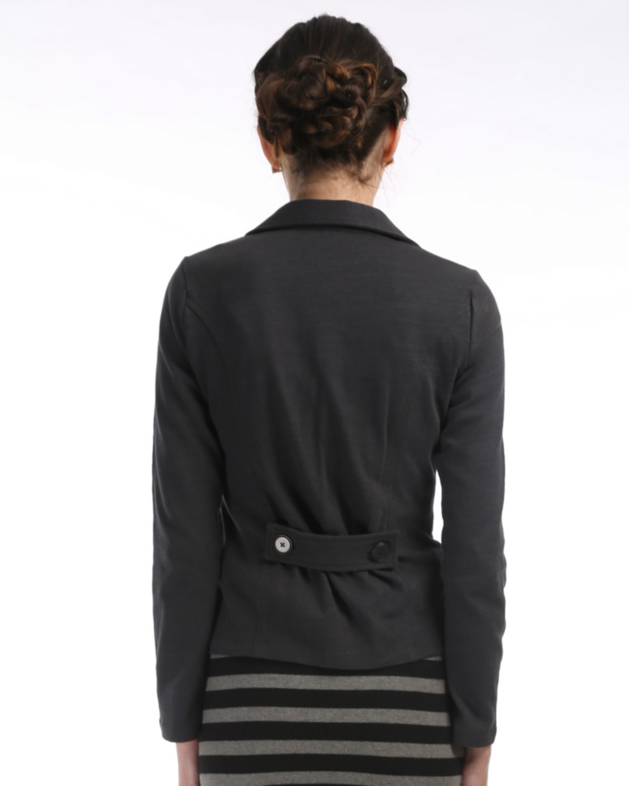 Grey knit blazer by POST FOLD The Secret Label