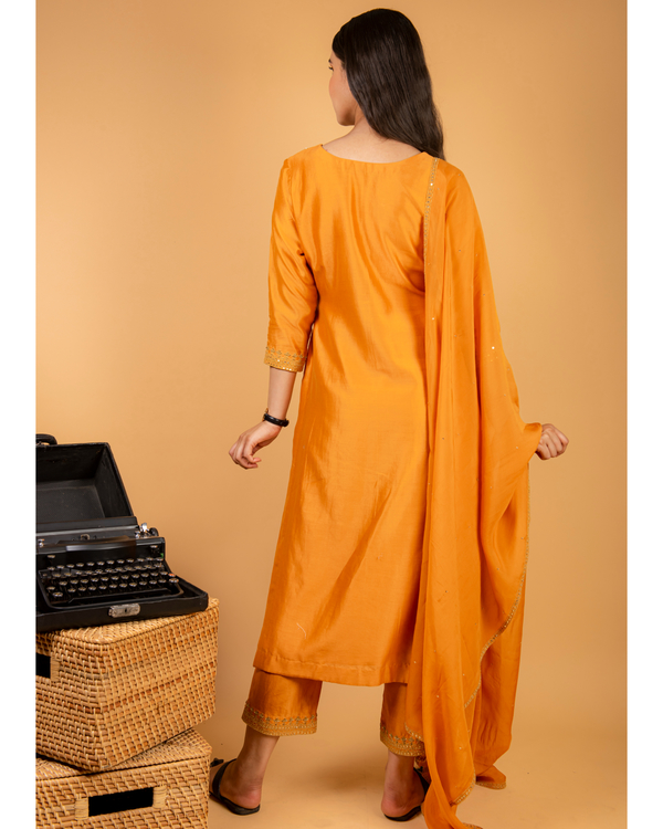 Mustard yellow embroidered pants by Ikshita Choudhary The Secret Label