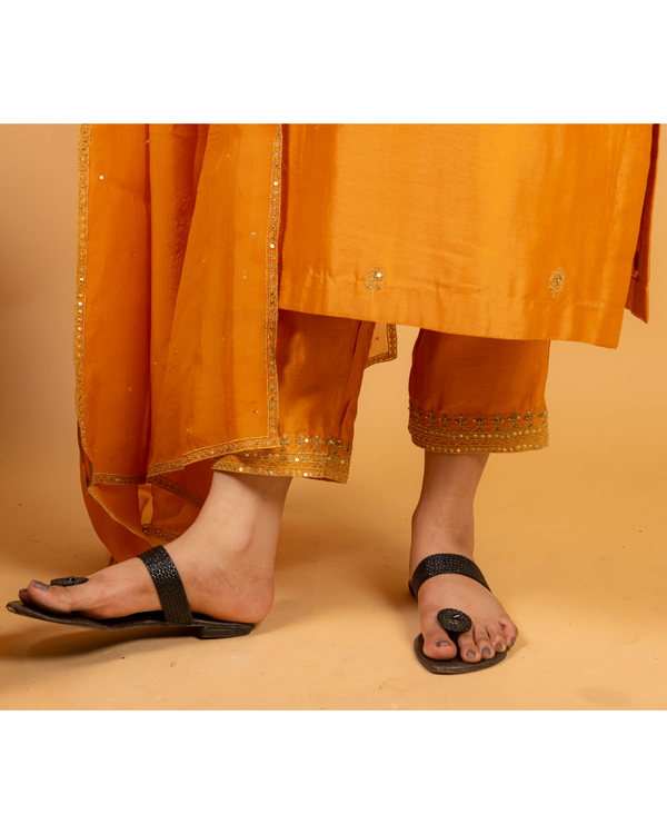 Mustard yellow embroidered pants by Ikshita Choudhary The Secret Label