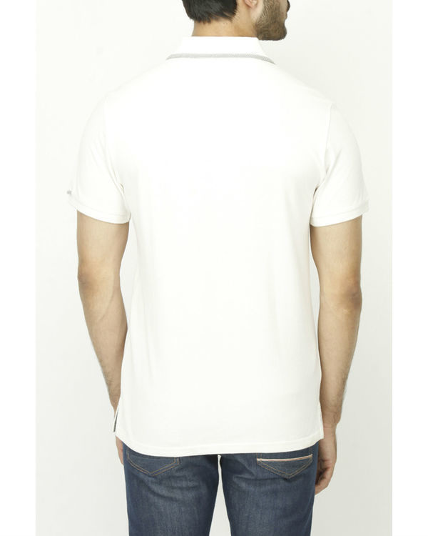 Off white polo by POST FOLD | The Secret Label
