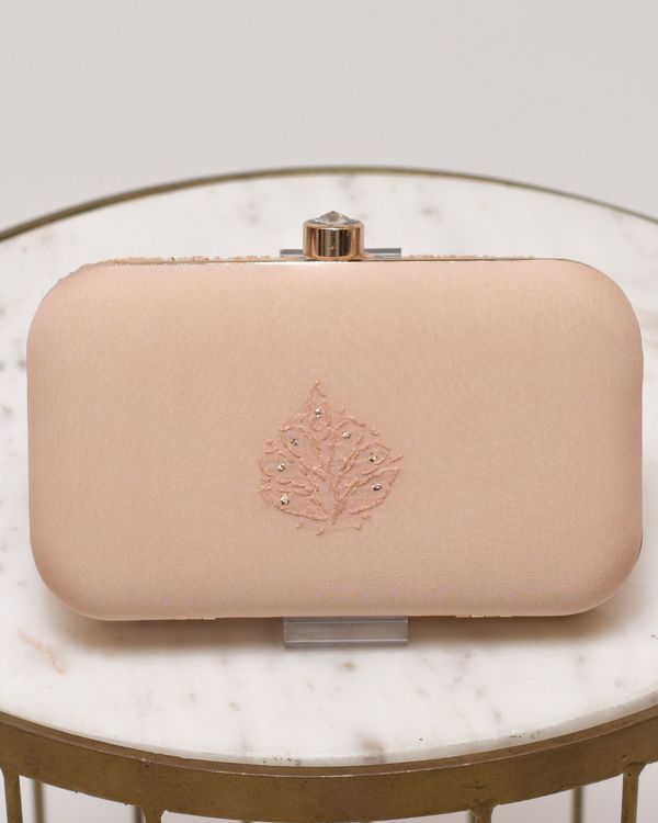 Rosegold embroidered clutch 1