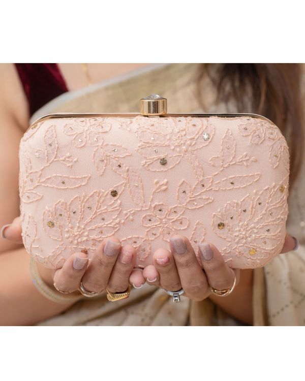 Rosegold embroidered clutch 2