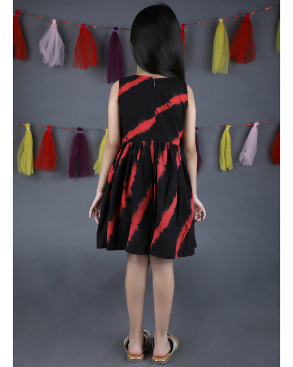 Black and red leheriya dress 1