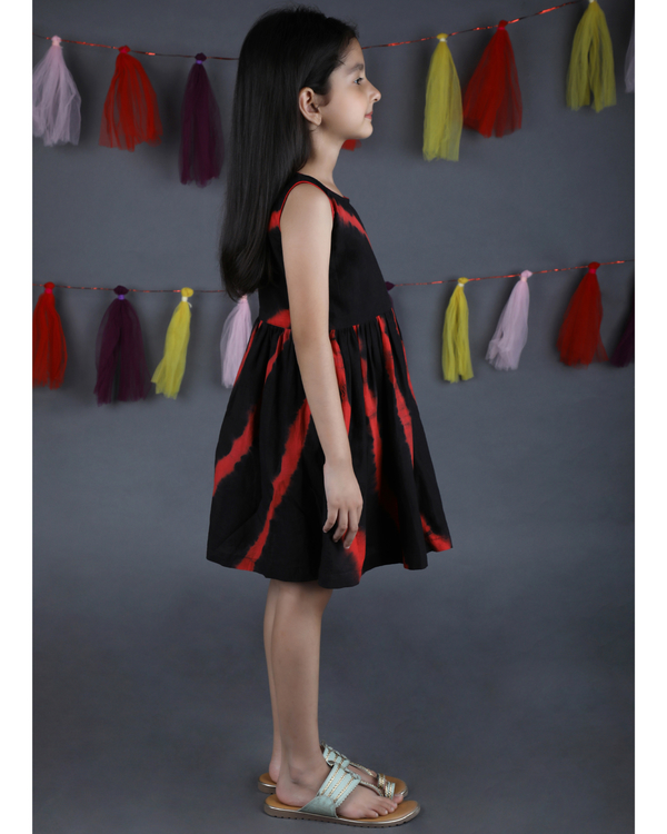 Black and red leheriya dress 2