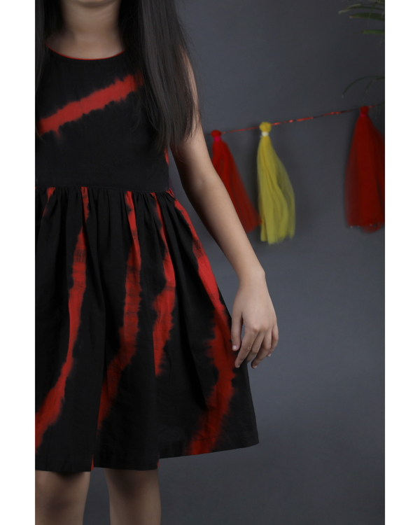 Black and red leheriya dress 3