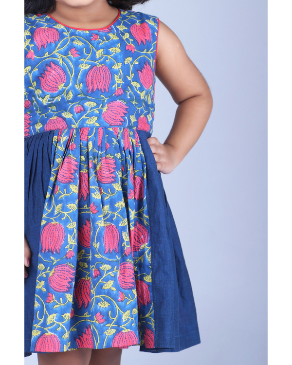Midnight blue floral printed dress 1