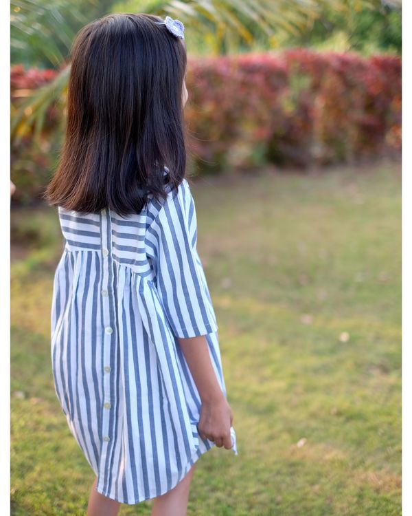 White and Grey striped dress 1