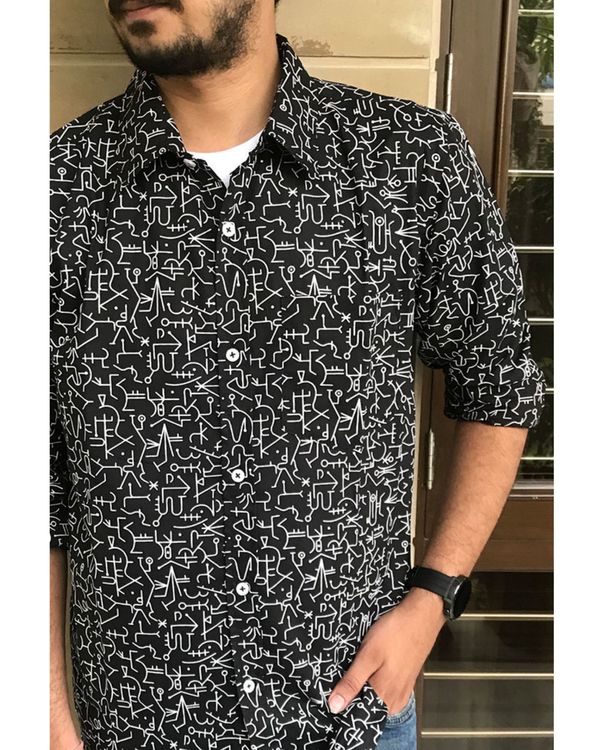 Black tribal printed shirt 1