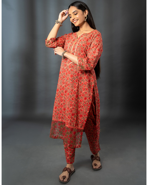 Mulberry block printed cotton kurta 3