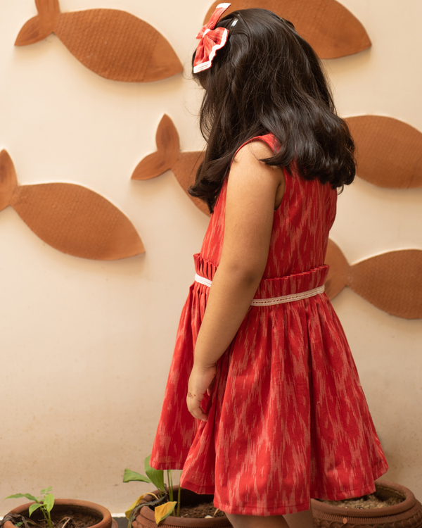 Red ikat dress 1
