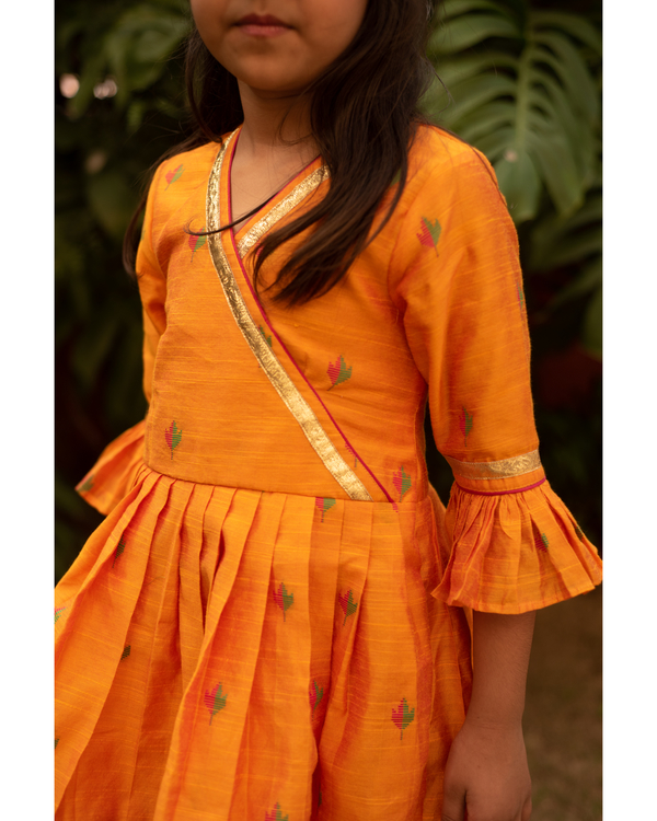 Yellow and red angrakha sharara set - set of two 1