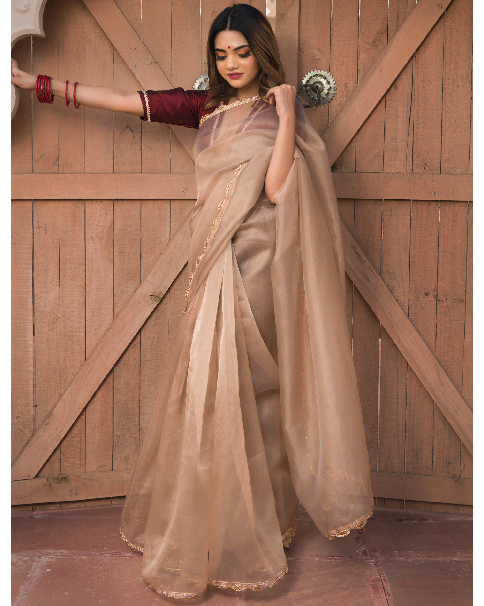 Buy Coffee Brown Saree Sari With Stitched Blouse Ready to Wear Indian  Designer Saree Partywear Saree Indian Wedding Wear Silk Saree, RR-3094  Online in India - Etsy