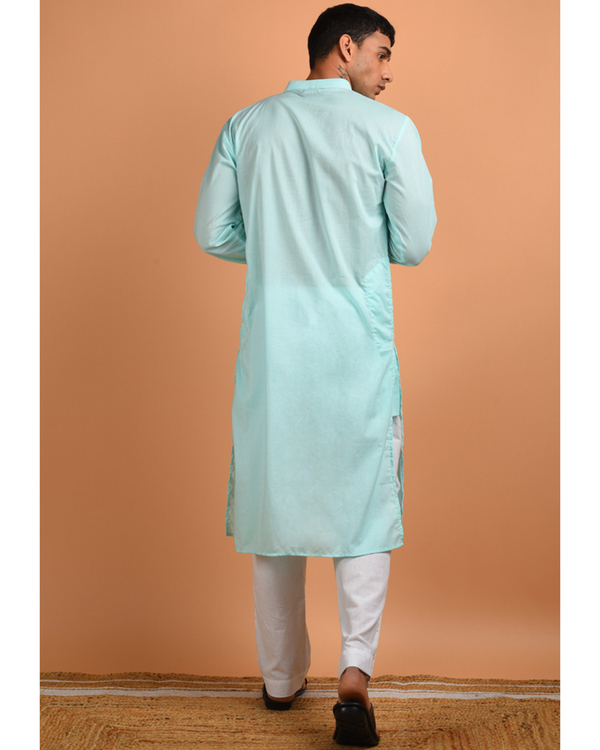 Ice blue cotton kurta 2