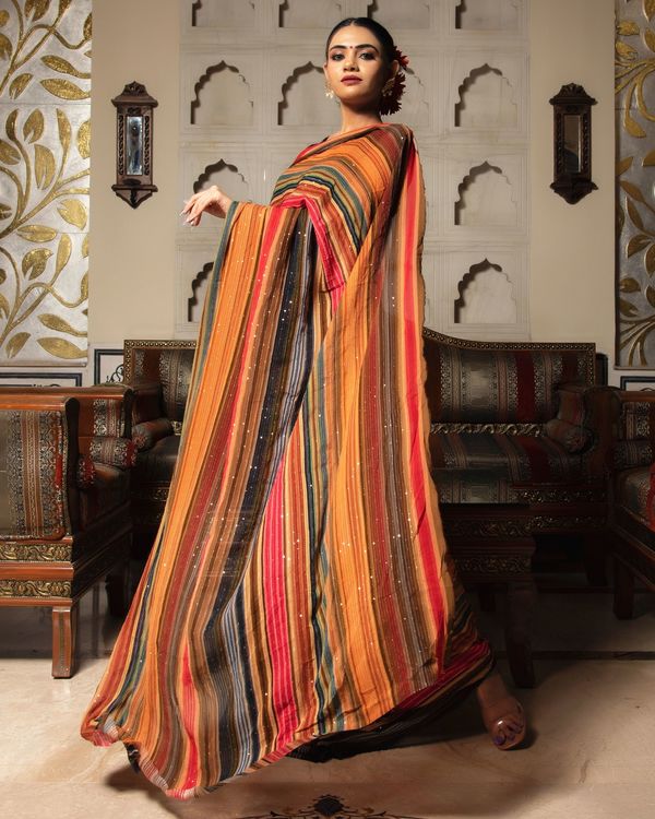 Multicolour georgette sequin saree 1
