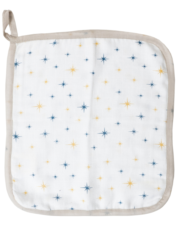 Blue and white  cotton reusable square wipes - set of two 5