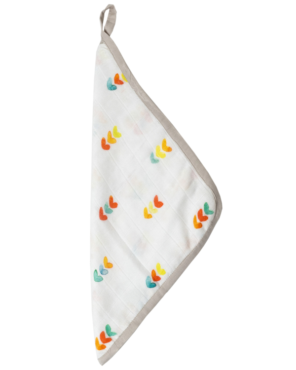 White and multicolour print cotton reusable square wipes - set of two 2