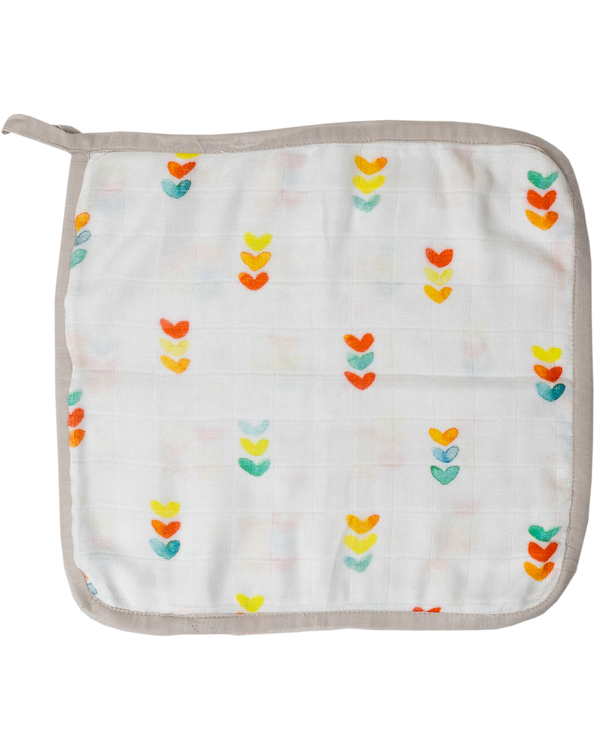 White and multicolour print cotton reusable square wipes - set of two 4