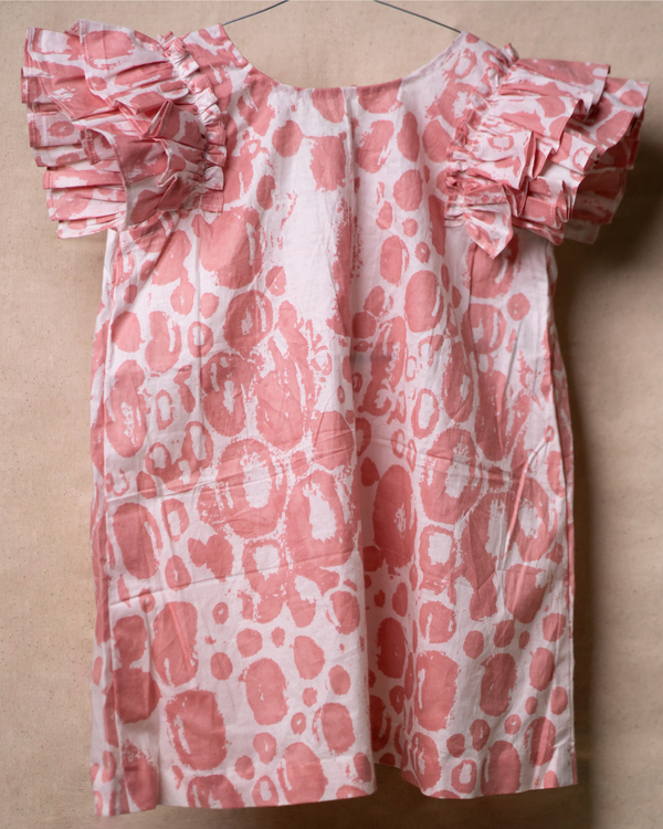 Pink blob printed organic cotton dress 2