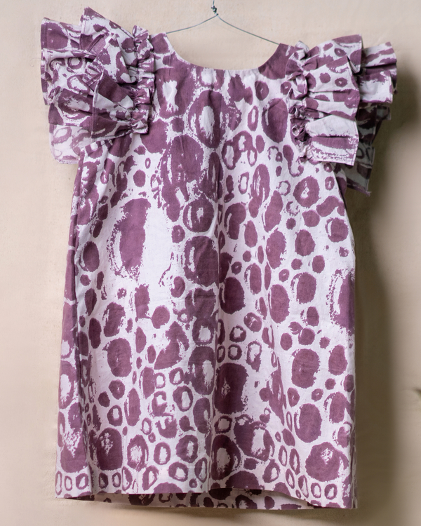 Violet blob printed organic cotton dress 3