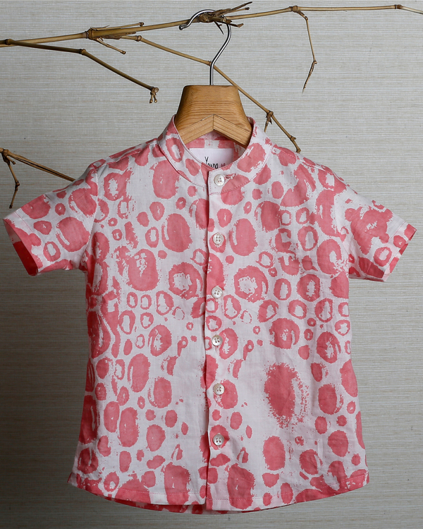 Pink blob printed organic cotton shirt 3