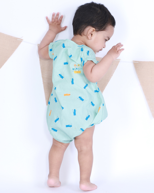 Light blue gardener print unisex onesie 1