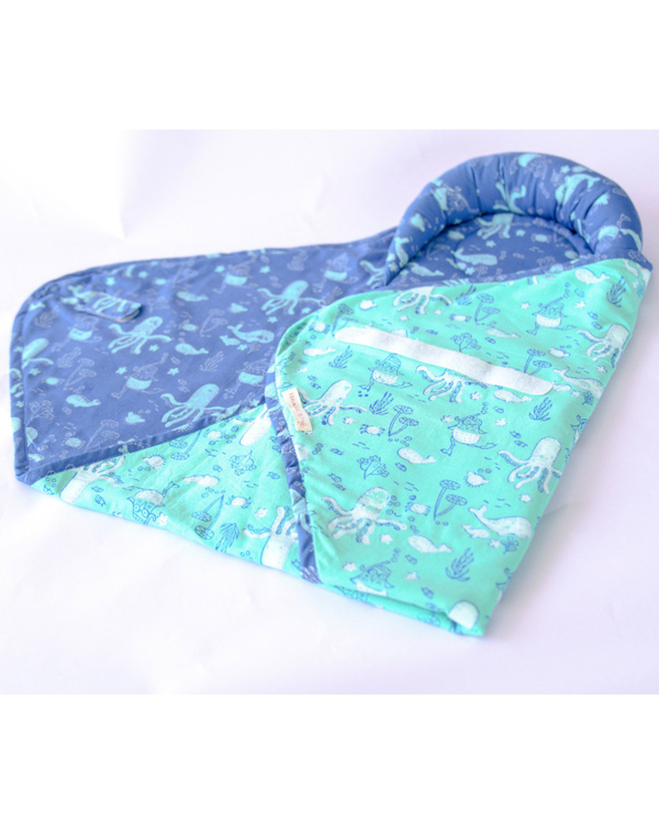Blue sea animal Printed baby wrap 2