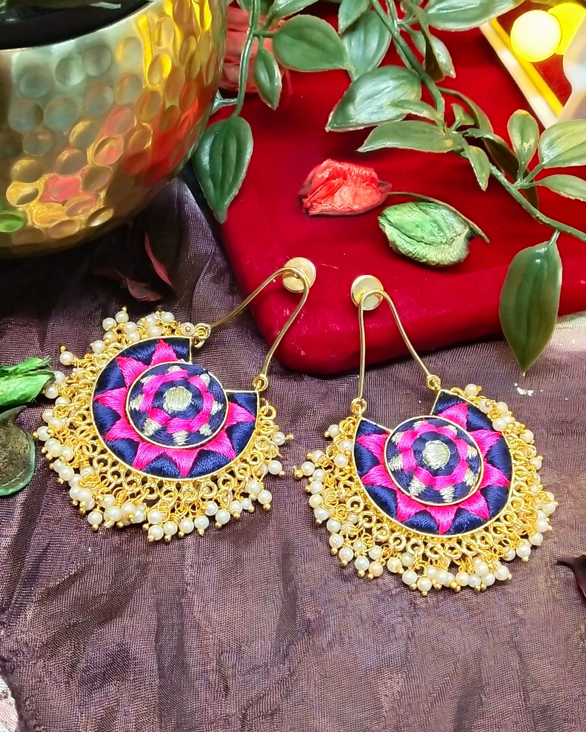 Circle beaded clearance earrings