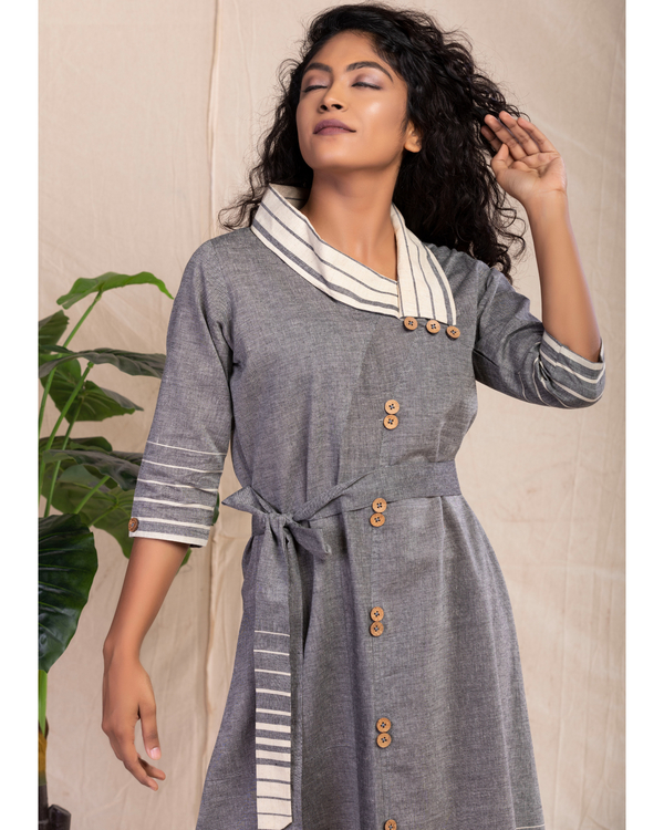 Grey side button dress by Sugandh | The Secret Label