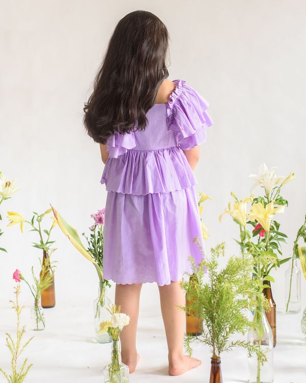 Lavender embroidered layer dress 1
