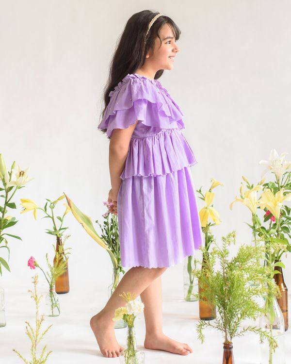 Lavender embroidered layer dress 2