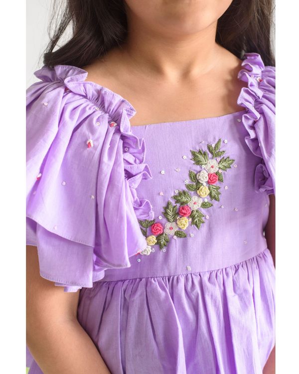 Lavender embroidered layer dress 3